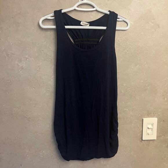 Free Kisses Navy Ruched Racerback Tank XL - Picture 7 of 9